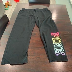 Victoria’s Secret PINK Pajama Pants Black w/ Neon logo Size XL